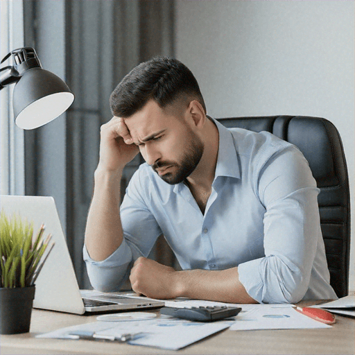Frustated Man in Office